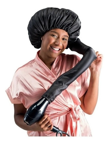 Imagem 2 de 6 de Touca Difusora Secadora Cetim Seda Anti Frizz Envio Imediato
