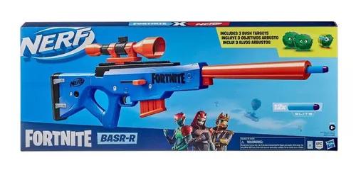 Lança Dardos Nerf Fortnite Réplica Basr-r, Com 3 Alvos E Mira