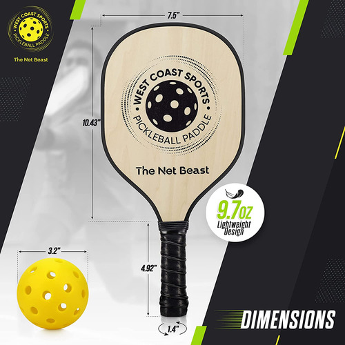 Conjunto De 4 Palas De Pickleball Net Beast, Conjunto D...