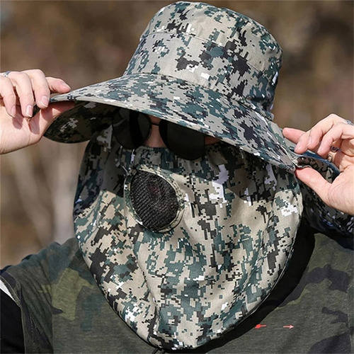 Sombrero Pescador Legionario Cubierta Facial Protección Uv.