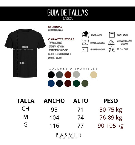 Playera Básica Grosor Alto Algodón 280 Gramaje Fresco