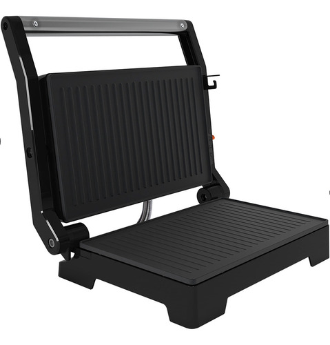 Grill Sanduicheira Elétrica Multiuso Cadence Contrast Grl616 Duas Chapas Antiaderentes 1000w Preto 220v