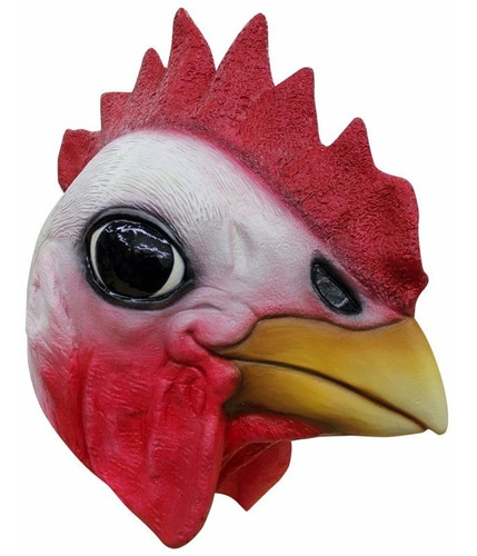 Imagen 1 de 6 de Máscara De Látex Rooster Gallo Animales Divertidas