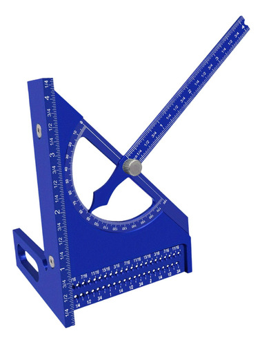 Regla Triangular Cuadrada, Multiángulo Ajustable, Azul