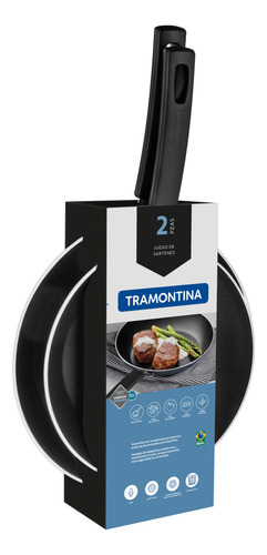 Juego de sartenes Tramontina Sicilia de aluminio, 2 unidades, color azul UNIC