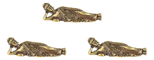 Estatua Retro Dorada De Buda Amitabha Acostado, 3 Escudos De