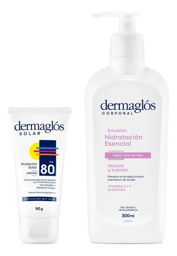 Dermaglós Combo Protección Solar Fps 80 Hidratación Esencial