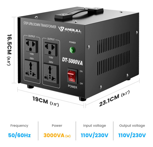 Transformador Convertidor De Tensión Anbull 3000w Step Up/do