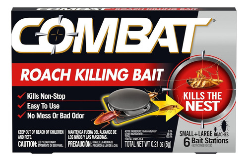 Combat Max Mata Cucarachas 6 Trampas Estacion De Cebo 12gr