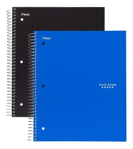 Five Star Spiral Notebooks Plus Study App, 3 Subject, Colleg