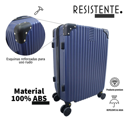 Maleta Grande Para Viaje Capacidad 20 Kg + Neceser Cabina Azul Marino 5863-6