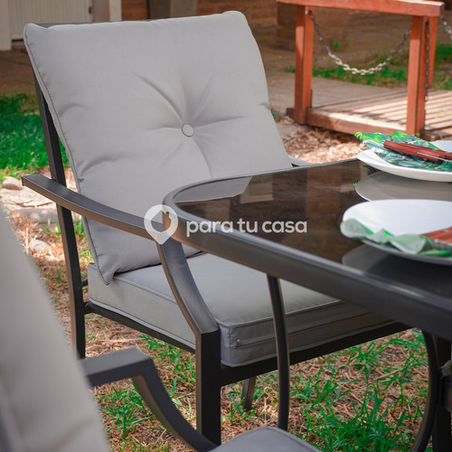 Juego Jardín Sillas Sillones Mesa 5 Piezas Negro Ct