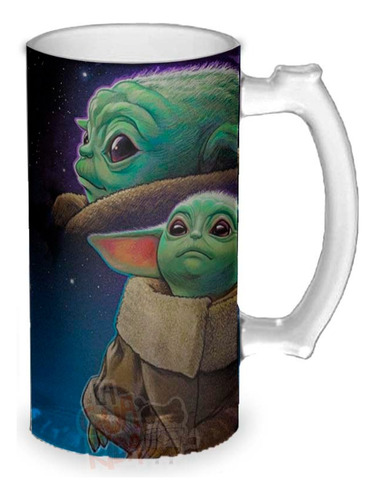 Chopp De Vidrio Esmerilado Baby Yoda