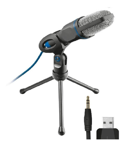 Microfono Trust Mico Con Tripode Plug 3,5mm Usb Color Negro
