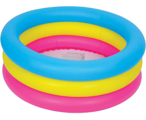 Piscina Inflável 3 Anéis 80l Colors 25x61cm