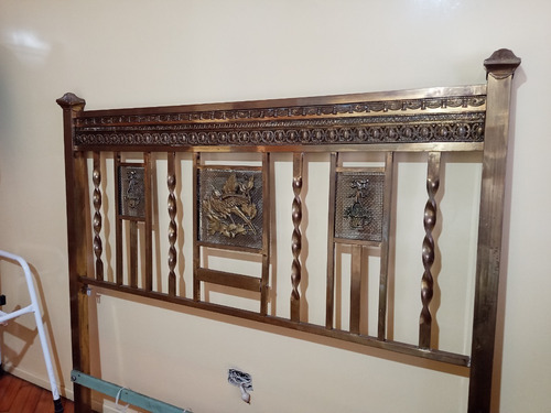 Imagen 5 de 6 de Respaldo Cama Antiguo Bronce 2 Plazas Muy Bueno