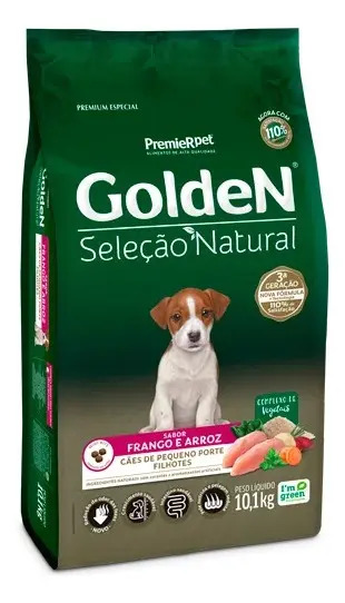 Ração Seca Golden Cão Filhote Raças Pequenas Frango Arroz 10.1kg
