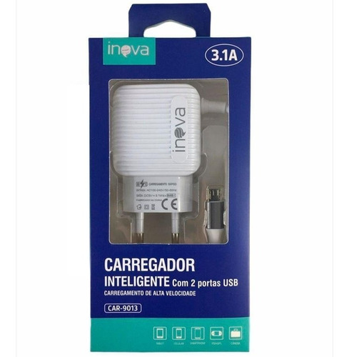 Carregador Rápido 3.1 Inova V8 Atacado Kit Com 10 Peças