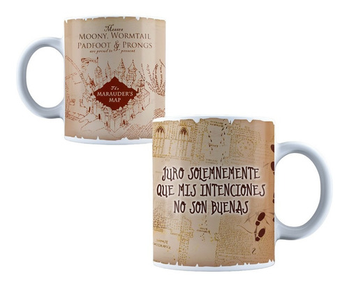 Taza Harry Potter Mapa Castillo Moredeador Cerámica 330 Ml.