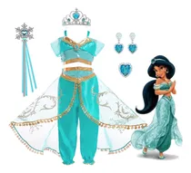Comprar Disfraz De Princesa Jazmín De Aladino Partido Cosplay Niños, Vestido De Princesa Jazmin, Disfraz De Jazmín Fiesta De Cumpleaños Talla 3-9 Años