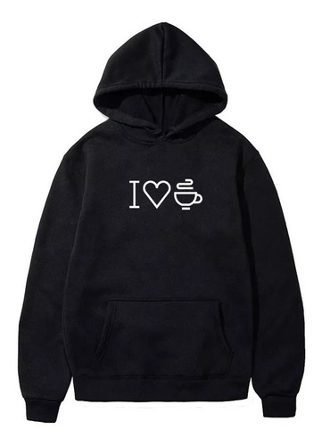 Poleron Sudadera I Love Coffee Moda Tendencia Unisex Cafe Lover