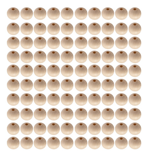 Perlas De Madera Para Manualidades, 100 Unidades, 25 Mm De D