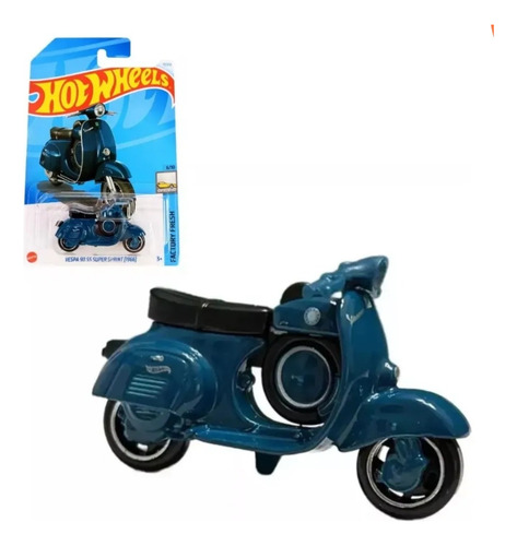 Hot Wheels Moto Vespa 90 Super Sprint Mattel Azul