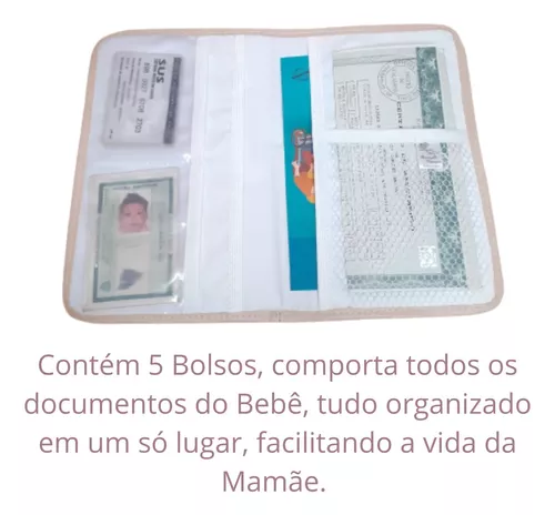 Porta Documentos do bebê/ Porta Certidão de Nascimento - Personalizado