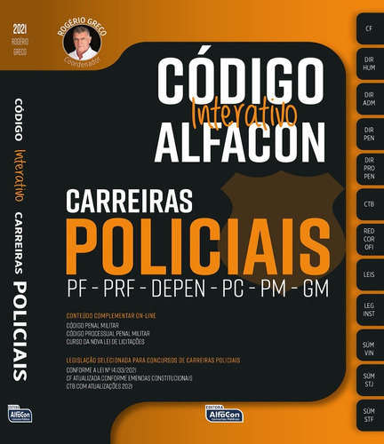 Código Interativo Alfacon Carreiras Policiais, De Rógerio Greco., Vol. Único. Editora Alfacon, Capa Mole Em Português, 2021