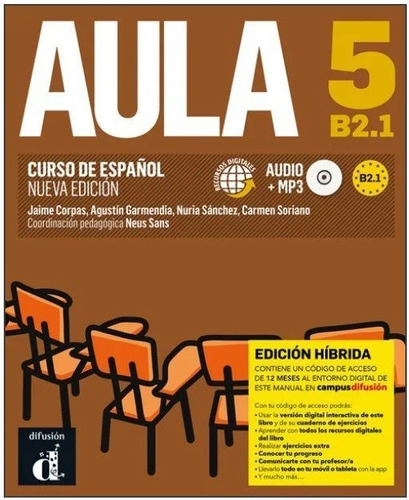 Aula Nueva Edicion 5 Ed.hibrida L. Del Alumno, De Aa.vv. Editorial Difusion Centro De Investigacion Y Publicaciones D, Tapa Blanda En Español