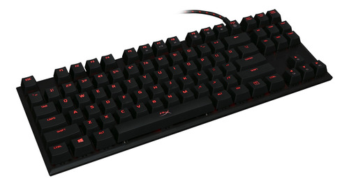 Teclado gamer HyperX Alloy FPS Pro QWERTY Cherry MX Blue inglés US de color negro con luz roja