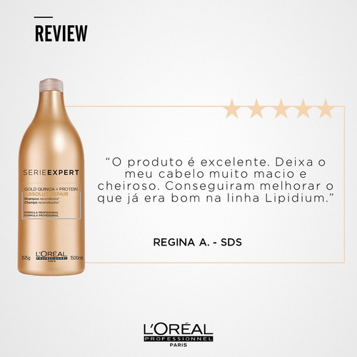 Imagem 6 de 10 de Shampoo Absolut Repair Gold Quinoa+protein-1,5l