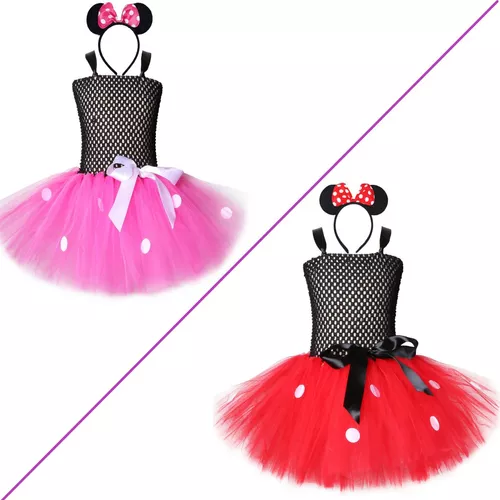 Minie Mouse Vestido De Una Pieza Con Tutu Para Niña Disfraz Minnie Con  Diadema