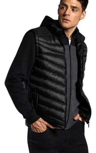 Chaleco Nylon Inflado Con Capucha Desmontable Unisex