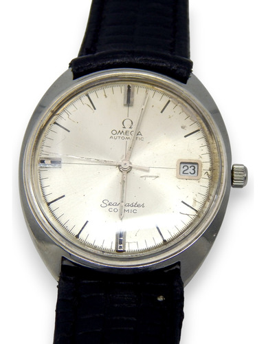 Reloj Omega Seamaster Cosmic Ref 166.026 Cal 565 Date 35 Mm Negro Plateado Gris (Usado)