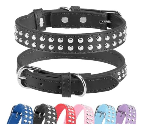 Collar De Cuero Para Perro, Collar Ajustable De Piel Sintéti