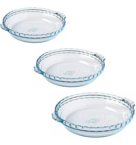 Set X 3 Molde Para Tarta Vidrio Templado Marinex 20/25/28cm