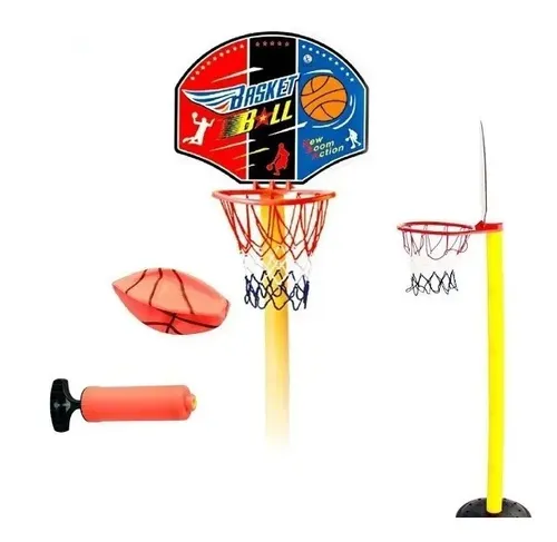 Tabela de Basquete Infantil Pais & Filhos 115 cm com Bola e Bomba