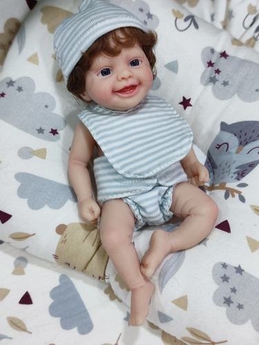 Mini Bebe Reborn Original Silicona Sólida Suave Flexible Boy