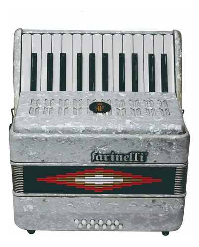 Farinelli Acordeon Teclas Blanco 25 Teclas 12 Bajos Blanco