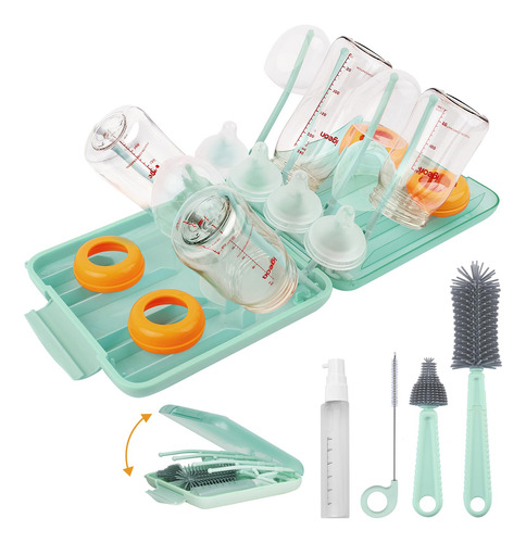 Kit Limpiador De Cepillos Para Biberones Con Estante De Seca