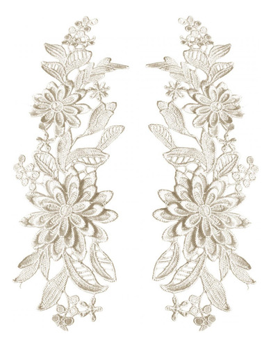 2 Uds Apliques De Encaje Bordado De Flores Apliques Bordados