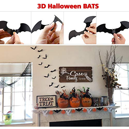 Murcielagos Decorativos De Halloween Calcomanias De Pvc 3d