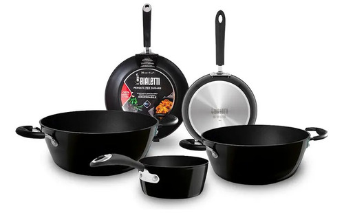 Sartén Bialetti Black Infinity 28 Cm Antiadherente Aluminio Color Negro