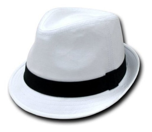 Sombrero De Fedora De Tejido Básico Blanco Y Negro, Tamaño G