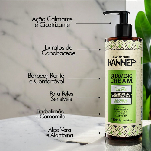 Kit 03 Shaving Cream Peles Sensíveis Kannep Embaixador 380ml