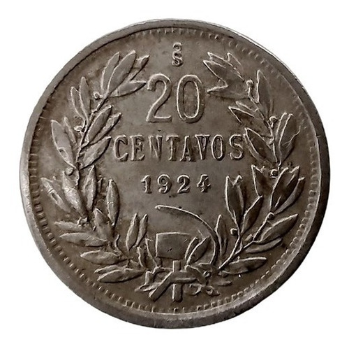 Antigua Moneda 20 Centavos 1924 Chile Colección