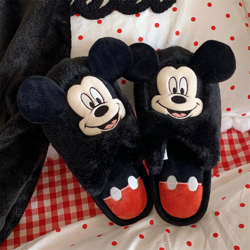 Bonitos Zapatos De Felpa De Mickey Minnie Para Parejas
