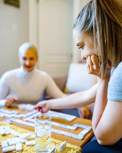 Jogo de Dominó com Maleta Western Marrom