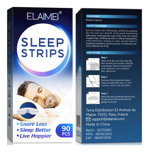 Kit Tiras Dormir Tranquilo Antirronquidos Duerme Pleno